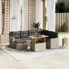 Image de vidaXL Salon de jardin 8 pcs avec coussins gris résine tressée