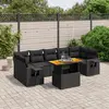 Image de vidaXL Salon de jardin 8 pcs avec coussins noir résine tressée