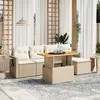 Image de vidaXL Salon de jardin avec coussins 6 pcs beige résine tressée