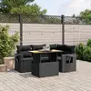 Image de vidaXL Salon de jardin 5 pcs avec coussins noir résine tressée