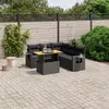 Image de vidaXL Salon de jardin 6 pcs avec coussins noir résine tressée