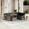 Image de vidaXL Salon de jardin avec coussins 7 pcs gris résine tressée