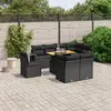 Image de vidaXL Salon de jardin 9 pcs avec coussins noir résine tressée