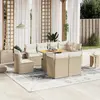 Image de vidaXL Salon de jardin avec coussins 9 pcs beige résine tressée