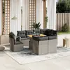 Image de vidaXL Salon de jardin 9 pcs avec coussins gris résine tressée