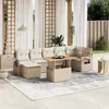 Image de vidaXL Salon de jardin avec coussins 8 pcs beige résine tressée