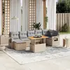Image de vidaXL Salon de jardin avec coussins 8 pcs beige résine tressée