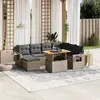 Image de vidaXL Salon de jardin 8 pcs avec coussins gris résine tressée