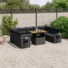 Image de vidaXL Salon de jardin 10 pcs avec coussins noir résine tressée