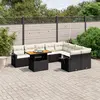 Image de vidaXL Salon de jardin 10 pcs avec coussins noir résine tressée