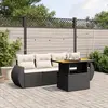 Image de vidaXL Salon de jardin 5 pcs avec coussins noir résine tressée