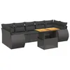 Image de vidaXL Salon de jardin 8 pcs avec coussins noir résine tressée