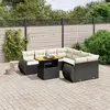 Image de vidaXL Salon de jardin 9 pcs avec coussins noir résine tressée