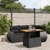 Image de vidaXL Salon de jardin 5 pcs avec coussins noir résine tressée