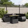 Image de vidaXL Salon de jardin 6 pcs avec coussins noir résine tressée