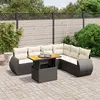 Image de vidaXL Salon de jardin 7 pcs avec coussins noir résine tressée
