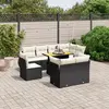 Image de vidaXL Salon de jardin 9 pcs avec coussins noir résine tressée