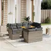 Image de vidaXL Salon de jardin 9 pcs avec coussins gris résine tressée