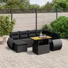 Image de vidaXL Salon de jardin 8 pcs avec coussins noir résine tressée