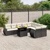 Image de vidaXL Salon de jardin 10 pcs avec coussins noir résine tressée