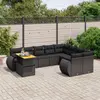 Image de vidaXL Salon de jardin 10 pcs avec coussins noir résine tressée