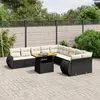Image de vidaXL Salon de jardin 11 pcs avec coussins noir résine tressée