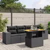 Image de vidaXL Salon de jardin 5 pcs avec coussins noir résine tressée
