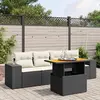 Image de vidaXL Salon de jardin 5 pcs avec coussins noir résine tressée