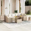 Image de vidaXL Salon de jardin avec coussins 8 pcs beige résine tressée