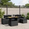 Image de vidaXL Salon de jardin 6 pcs avec coussins noir résine tressée