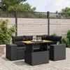 Image de vidaXL Salon de jardin 5 pcs avec coussins noir résine tressée