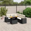 Image de vidaXL Salon de jardin 6 pcs avec coussins noir résine tressée