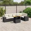 Image de vidaXL Salon de jardin 7 pcs avec coussins noir résine tressée