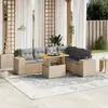 Image de vidaXL Salon de jardin avec coussins 7 pcs beige résine tressée