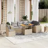Image de vidaXL Salon de jardin avec coussins 7 pcs beige résine tressée
