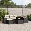Image de vidaXL Salon de jardin 7 pcs avec coussins noir résine tressée