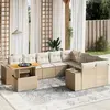 Image de vidaXL Salon de jardin avec coussins 10 pcs beige résine tressée