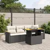 Image de vidaXL Salon de jardin 5 pcs avec coussins noir résine tressée