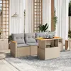 Image de vidaXL Salon de jardin avec coussins 5 pcs beige résine tressée