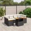 Image de vidaXL Salon de jardin 7 pcs avec coussins noir résine tressée