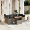 Image de vidaXL Salon de jardin avec coussins 7 pcs gris résine tressée