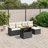 Image de vidaXL Salon de jardin 6 pcs avec coussins noir résine tressée