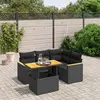 Image de vidaXL Salon de jardin 5 pcs avec coussins noir résine tressée