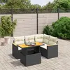 Image de vidaXL Salon de jardin 5 pcs avec coussins noir résine tressée