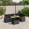 Image de vidaXL Salon de jardin 6 pcs avec coussins noir résine tressée