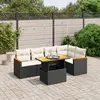 Image de vidaXL Salon de jardin 6 pcs avec coussins noir résine tressée