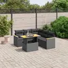 Image de vidaXL Salon de jardin 6 pcs avec coussins noir résine tressée