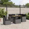 Image de vidaXL Salon de jardin 6 pcs avec coussins noir résine tressée