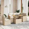 Image de vidaXL Salon de jardin avec coussins 6 pcs beige résine tressée