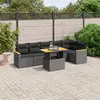Image de vidaXL Salon de jardin 7 pcs avec coussins noir résine tressée